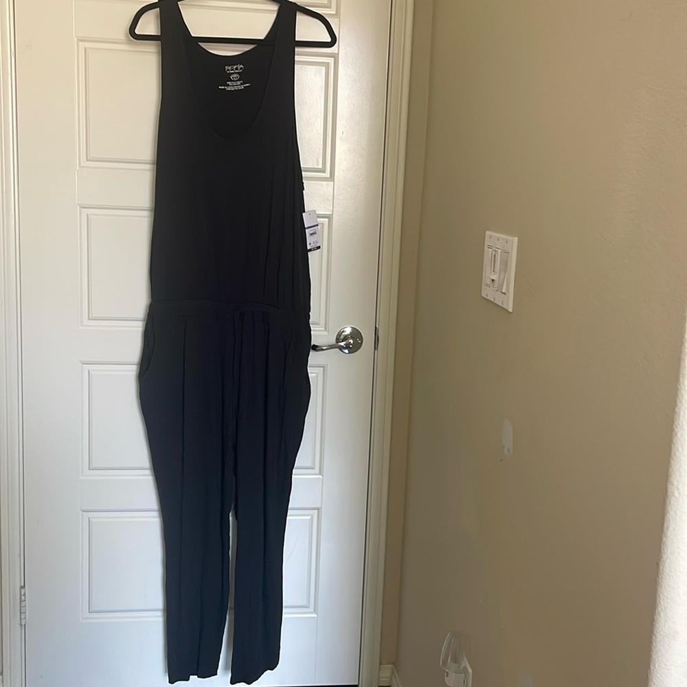 Sofia Jeans by Sofia Vergara Sleeveless Jumpsuit- Black